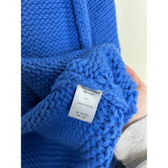 Davi & Dani Open Front Balloon Sleeve Cardigan Knit Sweater Blue Size 2XL - Picture 6 of 9